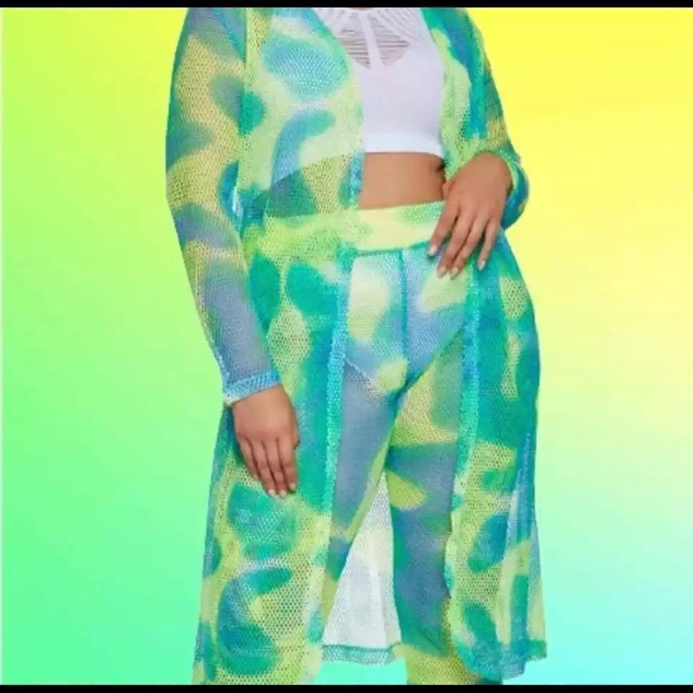 Love Nation tie dye fishnet pants sz 3XL
